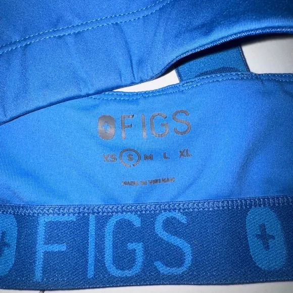 Figs Bright Blue Sports Bralette with Branded Double Straps - Picture 3 of 3